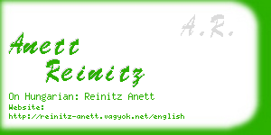 anett reinitz business card